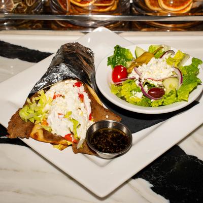 Gyro with a salad.
