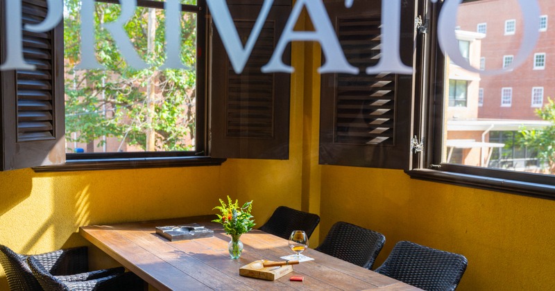 A table for six in the corner