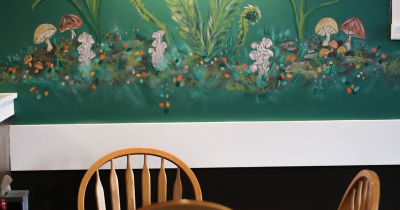 Interior seating area wall art