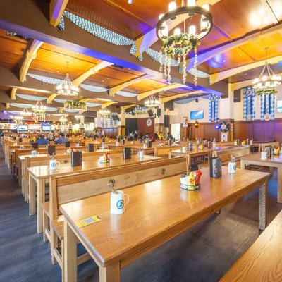 Bavarian Bierhaus interior, seating space.