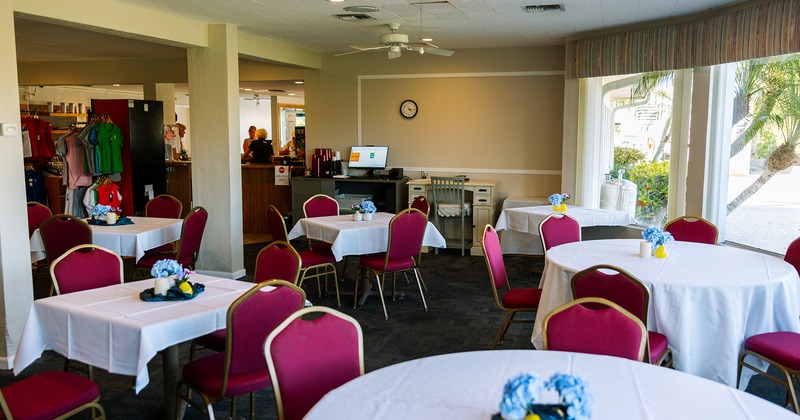 Interior, dining area for private parties