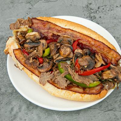 Bacon Philly cheese steak.