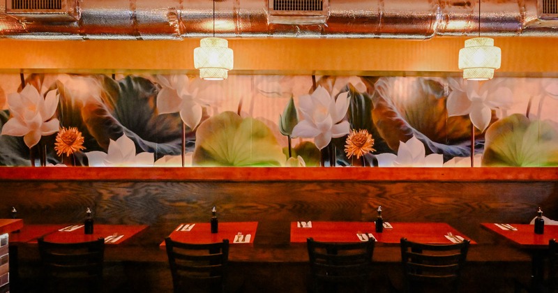 Interior, chairs and tables