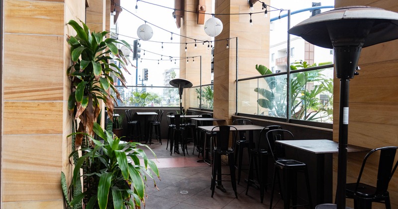 Exterior, covered seating area