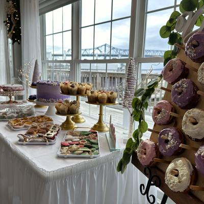 Dessert buffet table.