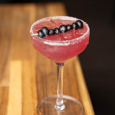 Cocktail in the glass.