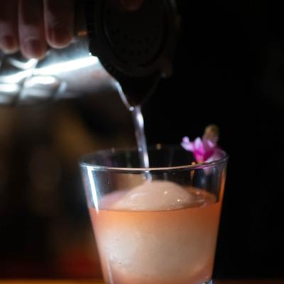 A drink being served.