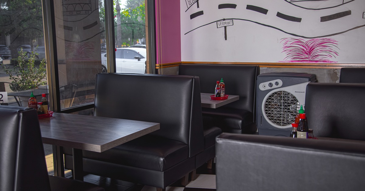 Interior, booths. diner table