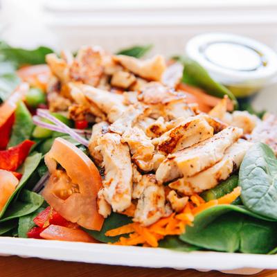 House Salad with Grilled Chicken.
