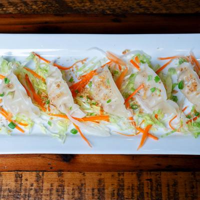 Steamed gyoza.