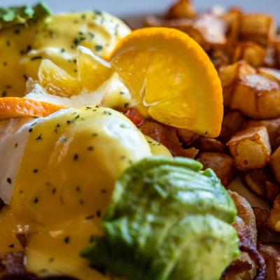 California Benedict, close-up view.