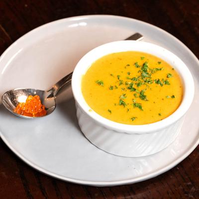 Lobster Bisque with Salmon Roe.