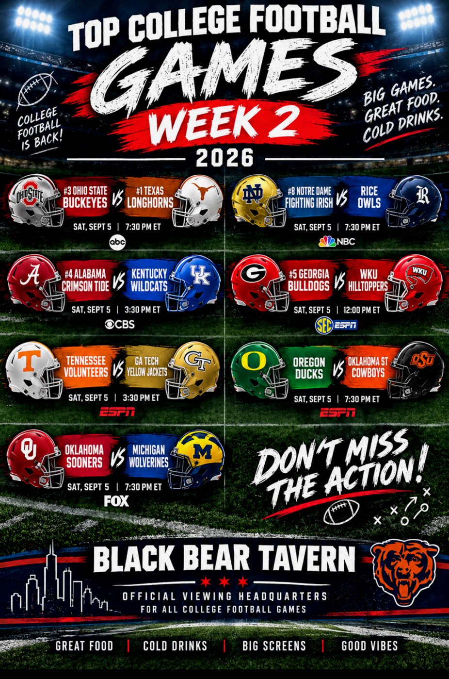 Week 2 2026 - 27 College Football event photo