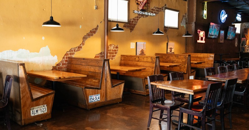 Interior, dining booths