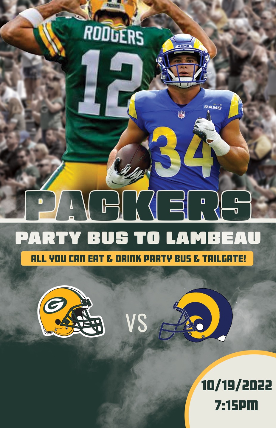 Packers Vs. Rams Party Bus to Lambeau event photo