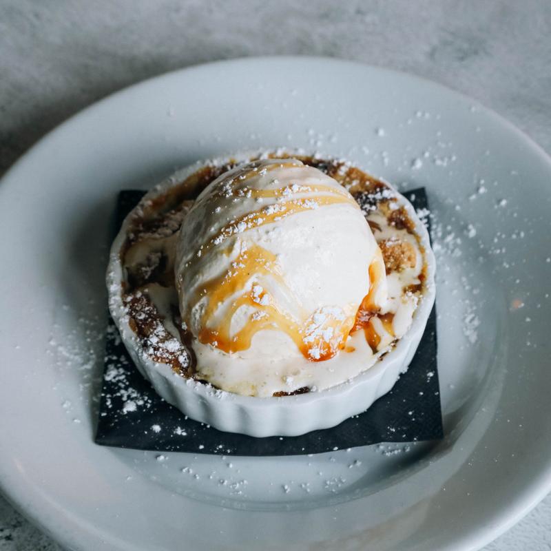 Brown Butter Peach Cobbler Ala Mode photo