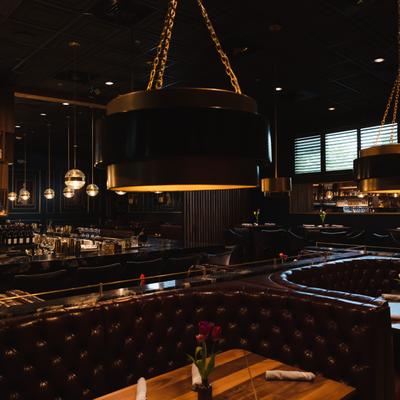 Circular leather booths