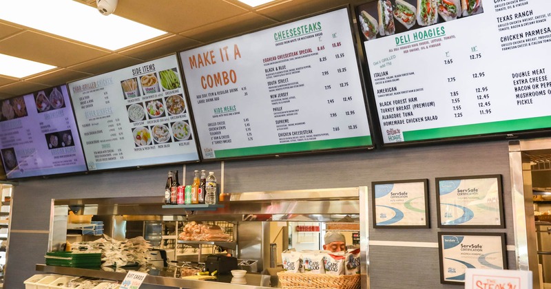 Ordering area, menus on the wall