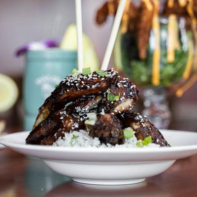 Thai Sticky Ribs with jasmine rice.