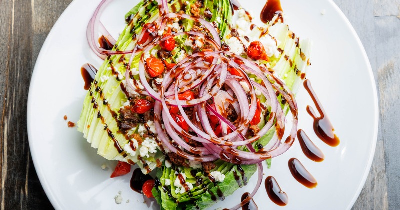 Wedge Salad, plated and served