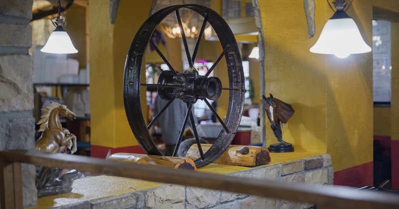 Wagon wheel as decoration