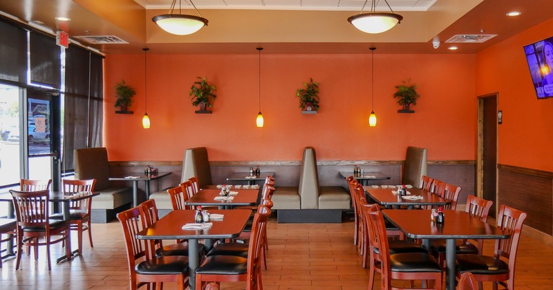 Wide view to restaurant interior