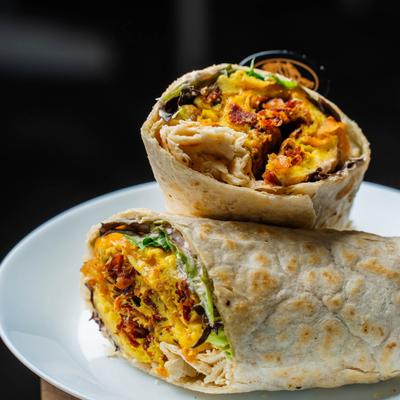 Bacon and cheddar burrito.