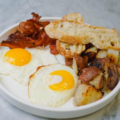 Smoked Bacon & 2 Fresh Eggs.