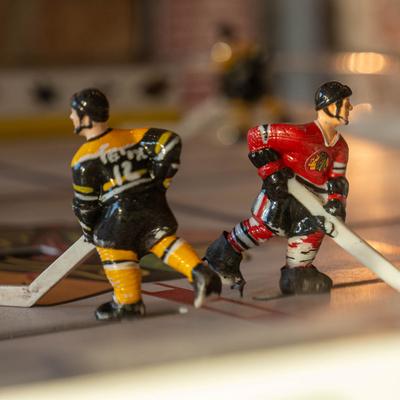 Table ice hockey, close up.