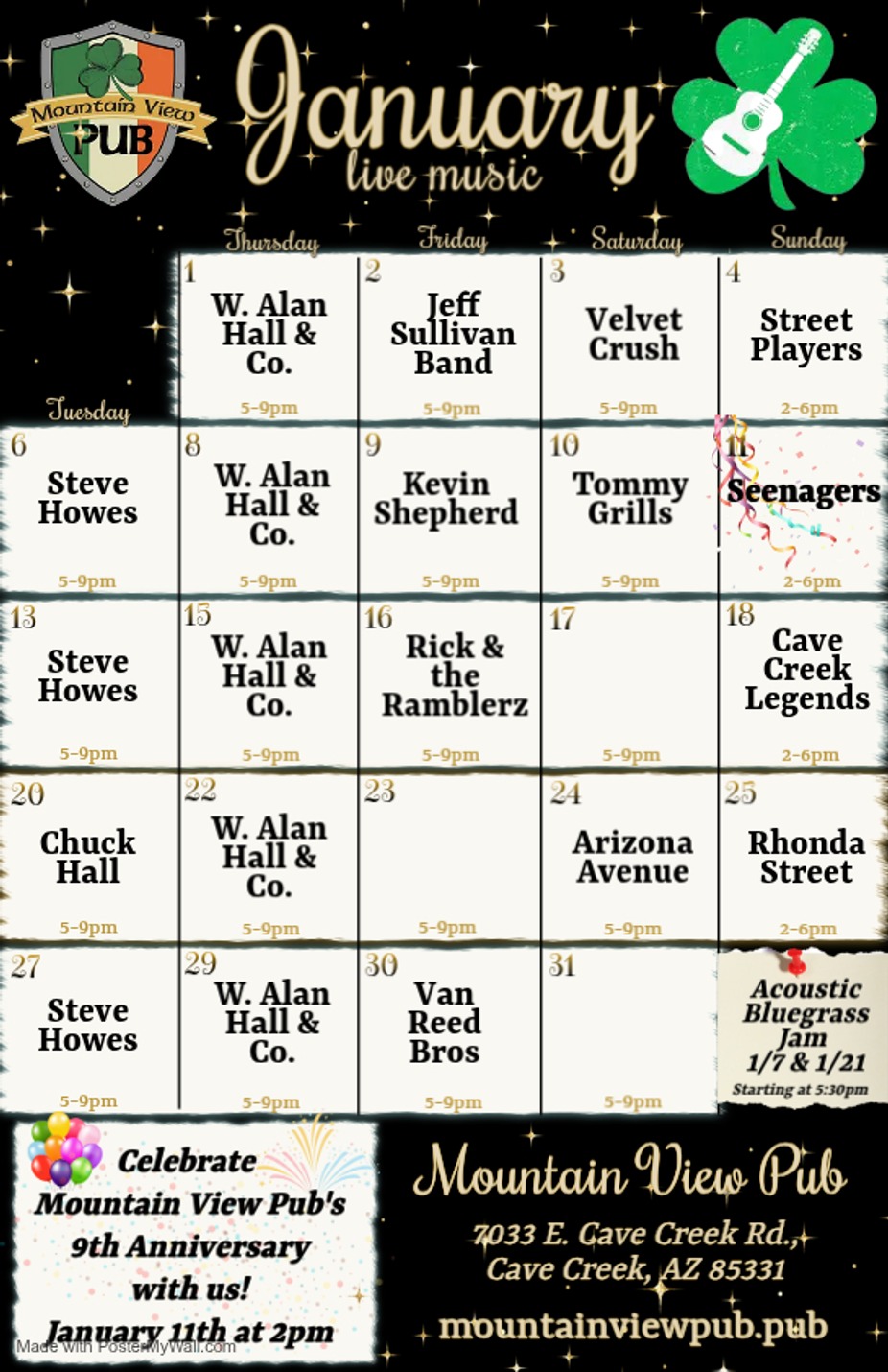 January Live Music Calendar event photo