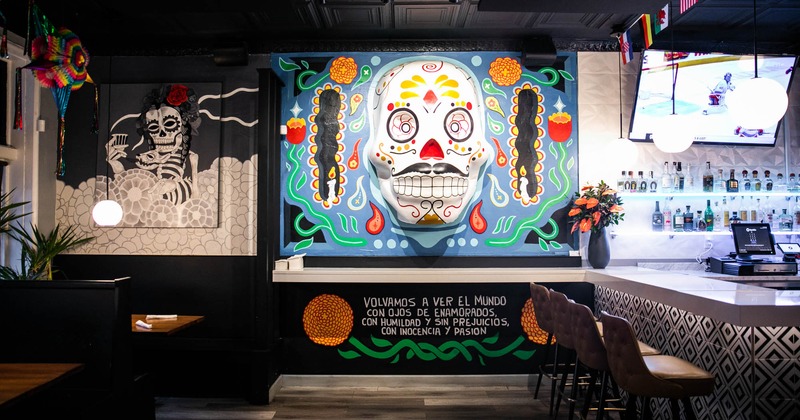 Mural art in the bar area