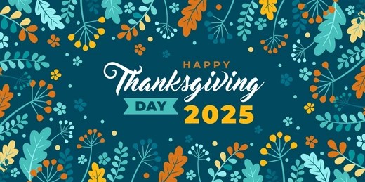 Image with text saying Happy Thanksgiving day 2025