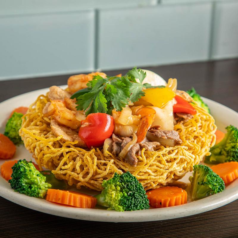 Fried or Soft Egg Noodles with Beef photo