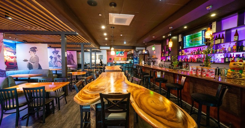 Interior, seating and bar areas