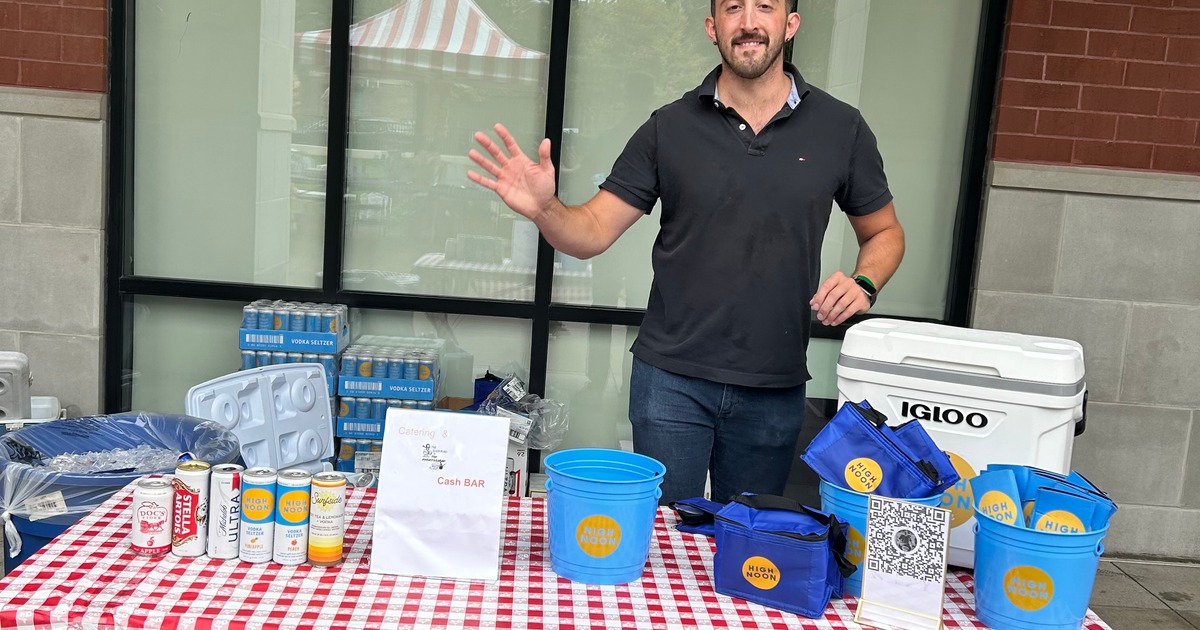 staff member at an off premise catering event in hoboken new jersey