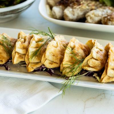 Fried pork dumpling plate