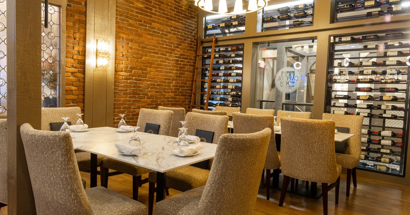 Interior, tables ready for guests