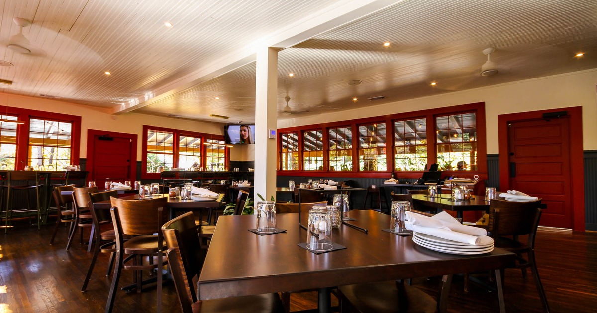 Diner area, tables and chairs