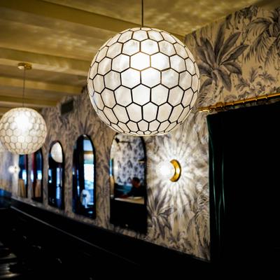 Tradicionale lighting and dining room.