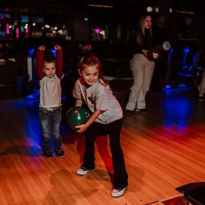 Kids bowling.