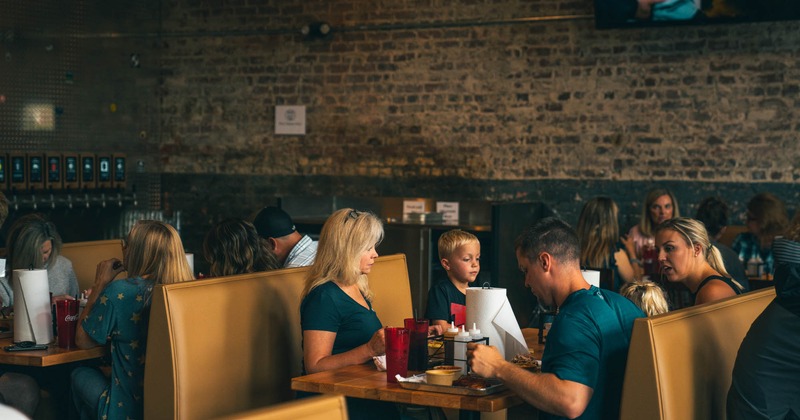 Guests dining inside