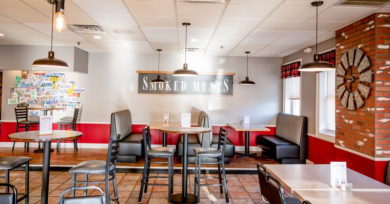 Cozy restaurant interior, dining area