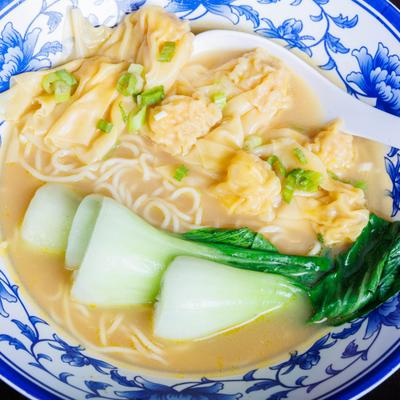 Shrimp wonton noodle soup.