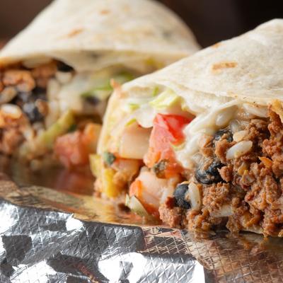 Ground beef tacos, closeup.