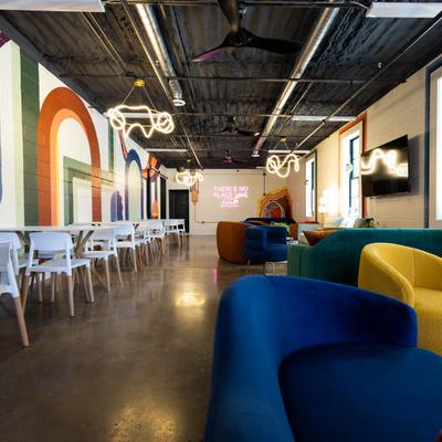 Interior, seating area.