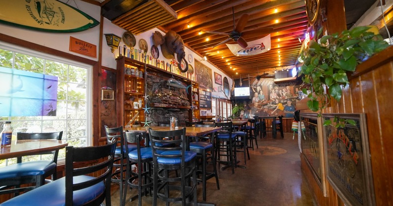 Seating tables with bar stools