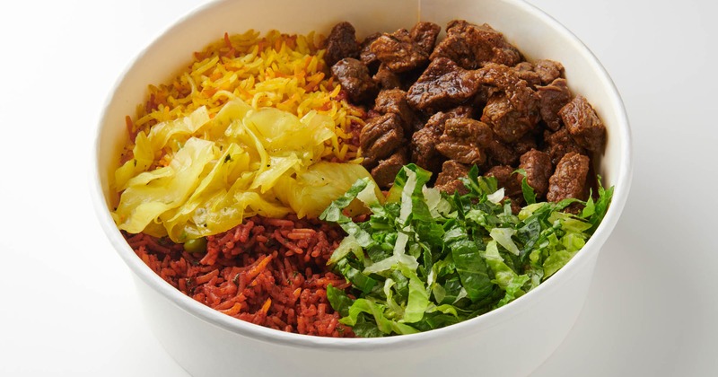Somali-stile rice bowl with meat and veggies