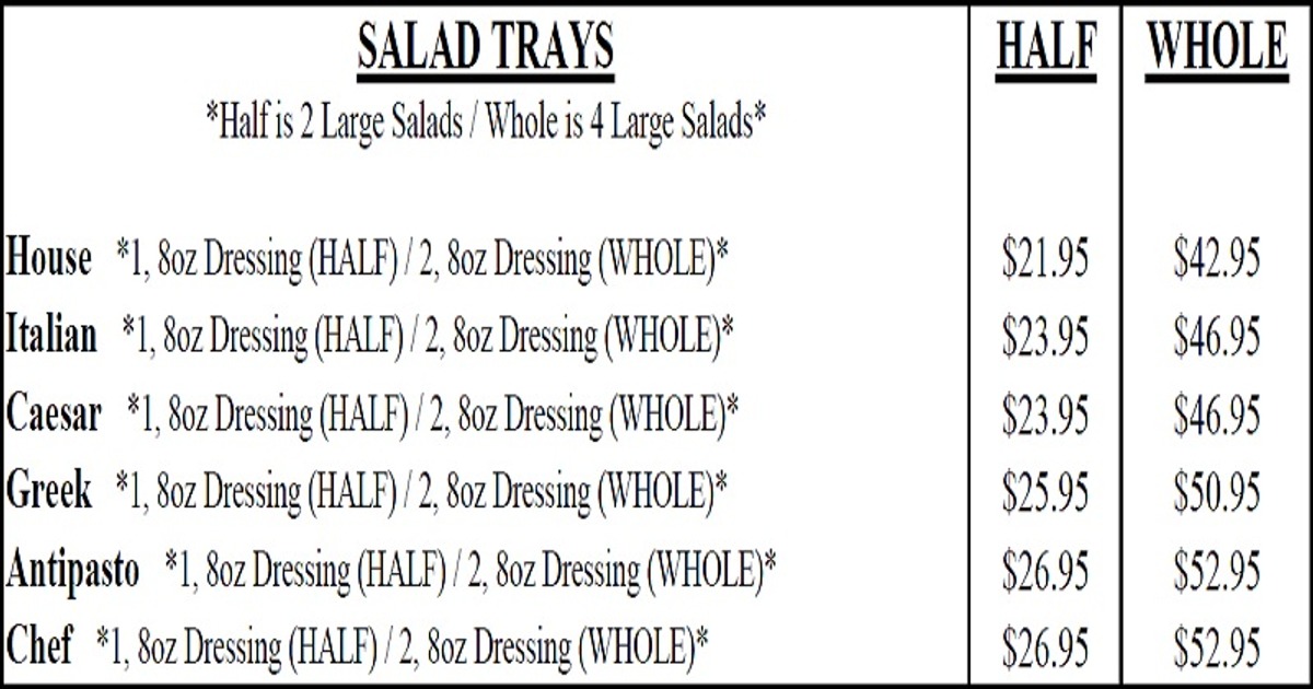 2026 Catering Salads