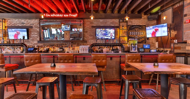 Interior, bar area and TV's