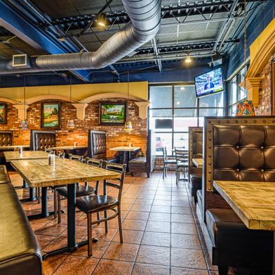 Interior, seating area.